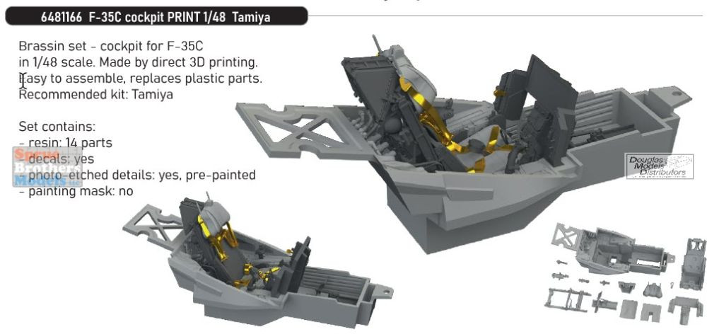 BM1-SCPフルコンプセット‼️ EDU6481166 1:48 Eduard Brassin PRINT - F-35C Lightning II Cockpit