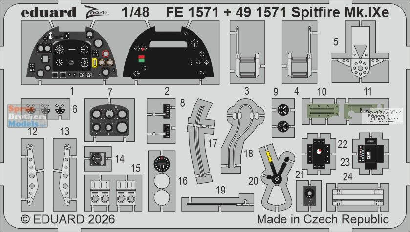 EDUFE1571 1:48 Eduard Color Zoom PE - Spitfire Mk.IXe (AFX kit