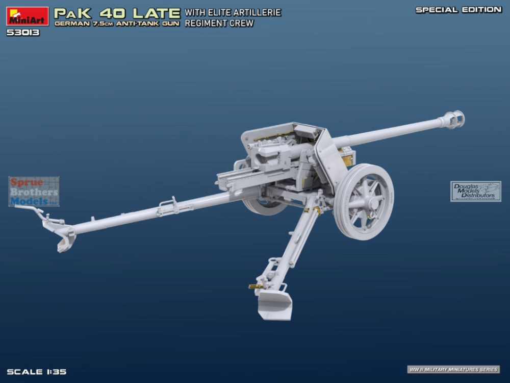 MIA53013 1:35 Miniart German 7.5cm Anti-Tank Gun Pak 40 Late with