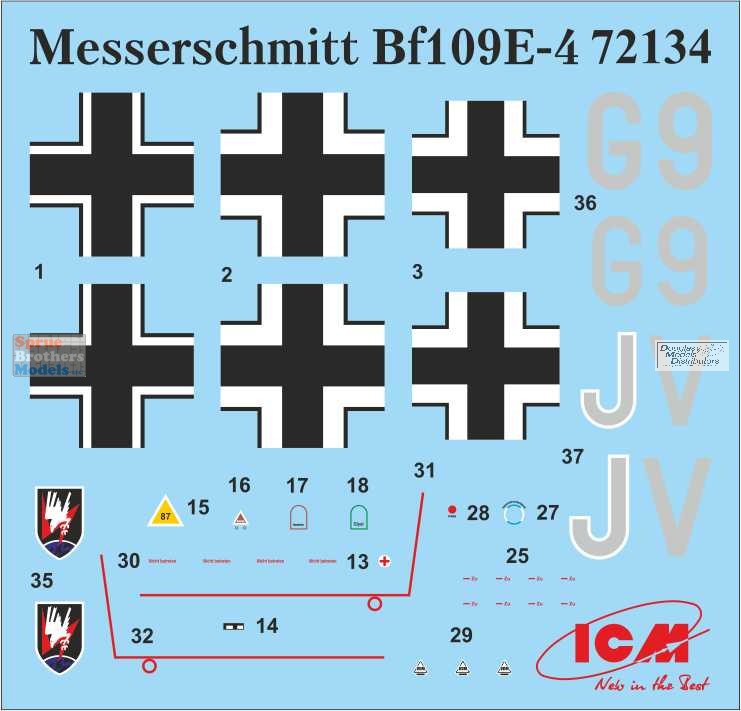 ICM72209 1:72 ICM Luftwaffe Night Fighters (Bf109E-4 Fw189A-1