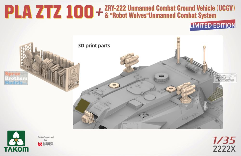 TAK02222X 1:35 Takom PLA ZTZ 100 + ZRY-222 + Robot Wolves + Bonus