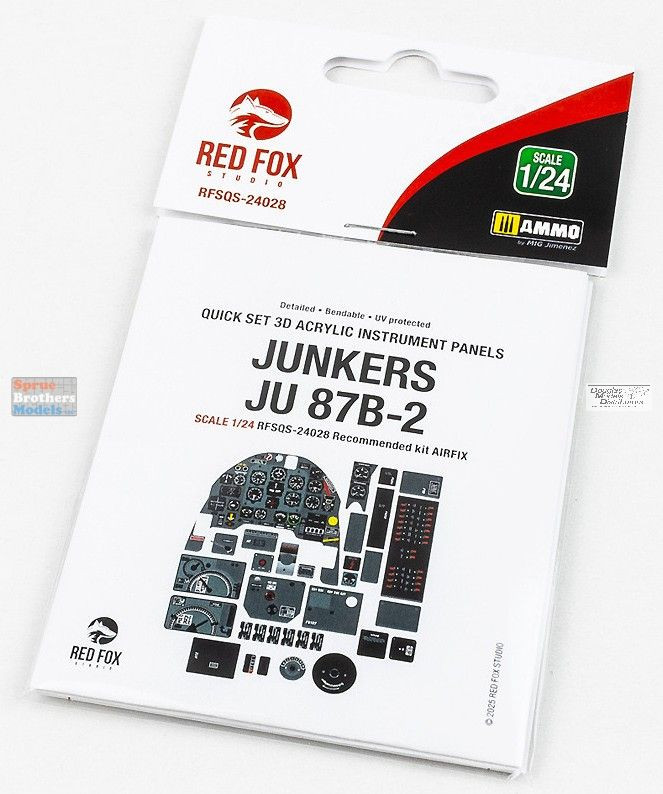 RFSQS24028 1:24 Red Fox Studio Quick Set Acrylic Instrument Panel