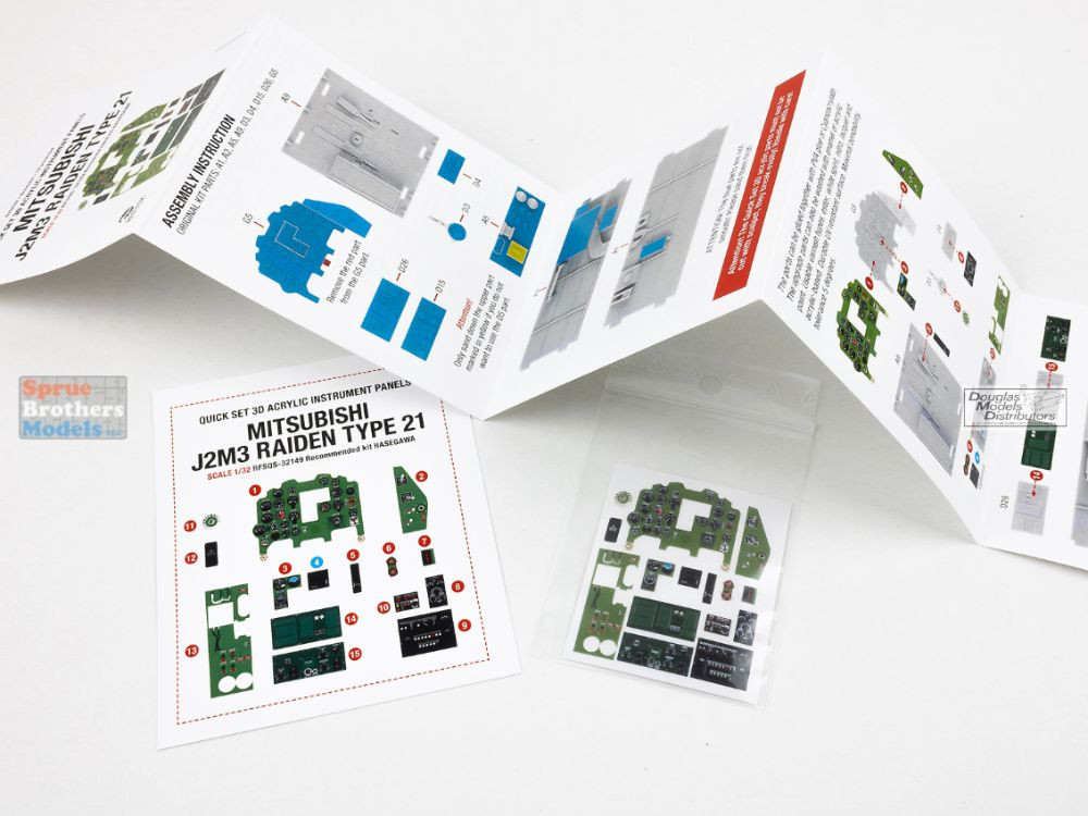 RFSQS32149 1:32 Red Fox Studio Instrument Panels - J2M3 Raiden
