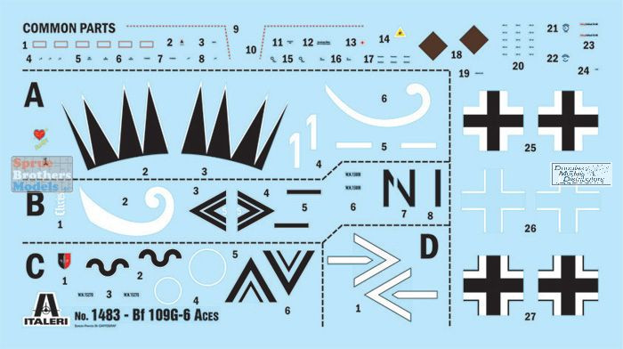 ITA1483 1:72 Italeri Bf109G-6 [WW2 Aces] - Sprue Brothers Models LLC