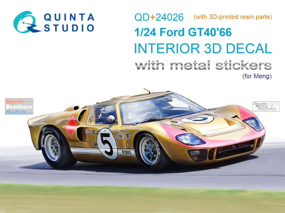 QTSQD24026R 1:24 Quinta Studio 3D Decal - Ford GT40 1966 + Resin