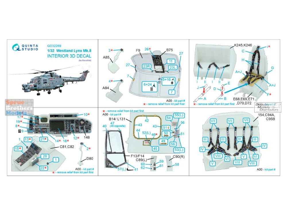 QTSQD32269 1:32 Quinta Studio 3D Decal - Westland Lynx Mk.8 (REV