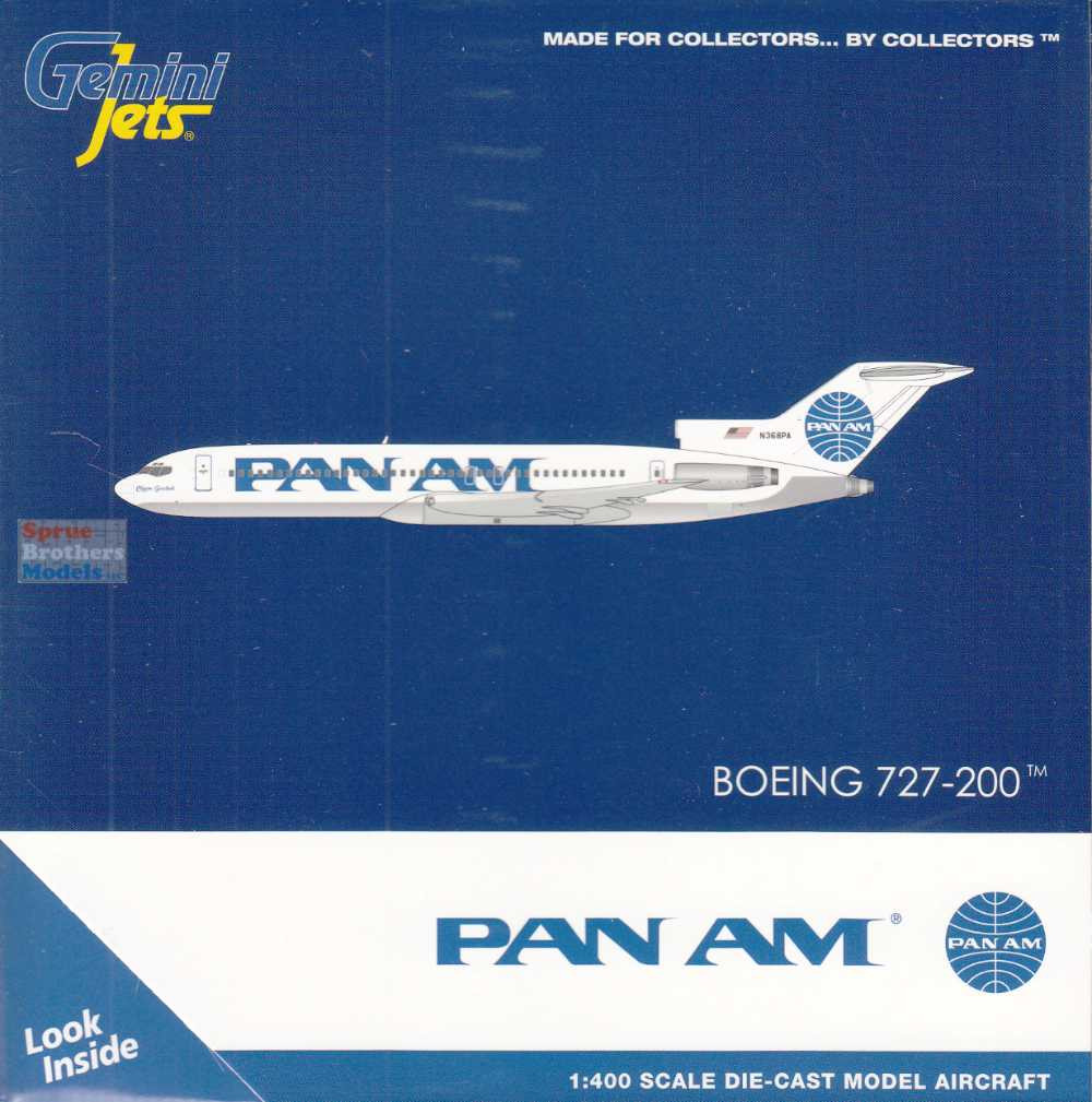 GEMGJ2344 1:400 Gemini Jets Pan Am B727-200 Reg #N368PA Clipper