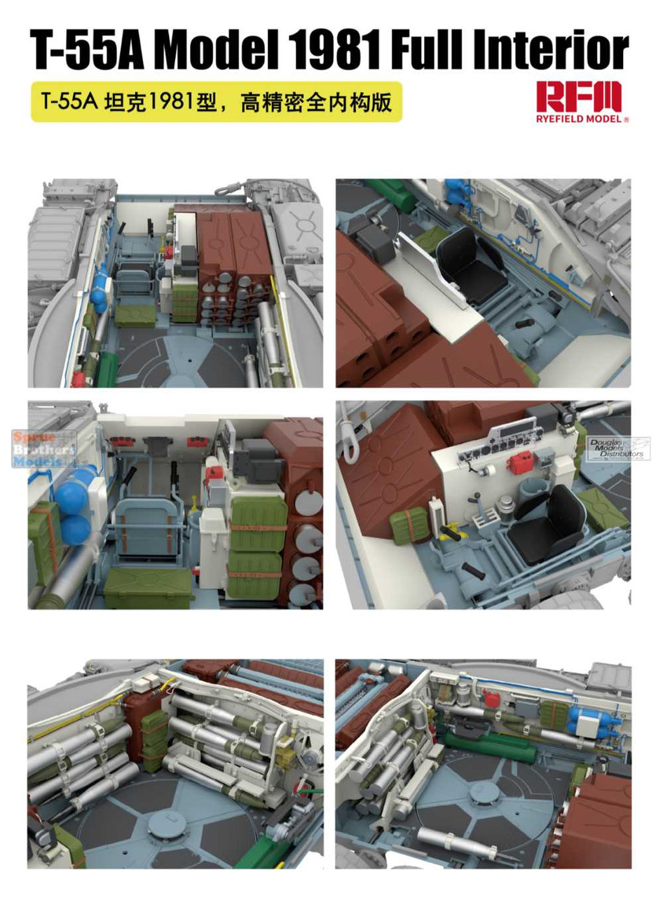 RFMRM5155 1:35 Rye Field Model T-55A Model 1981 with Full Interior