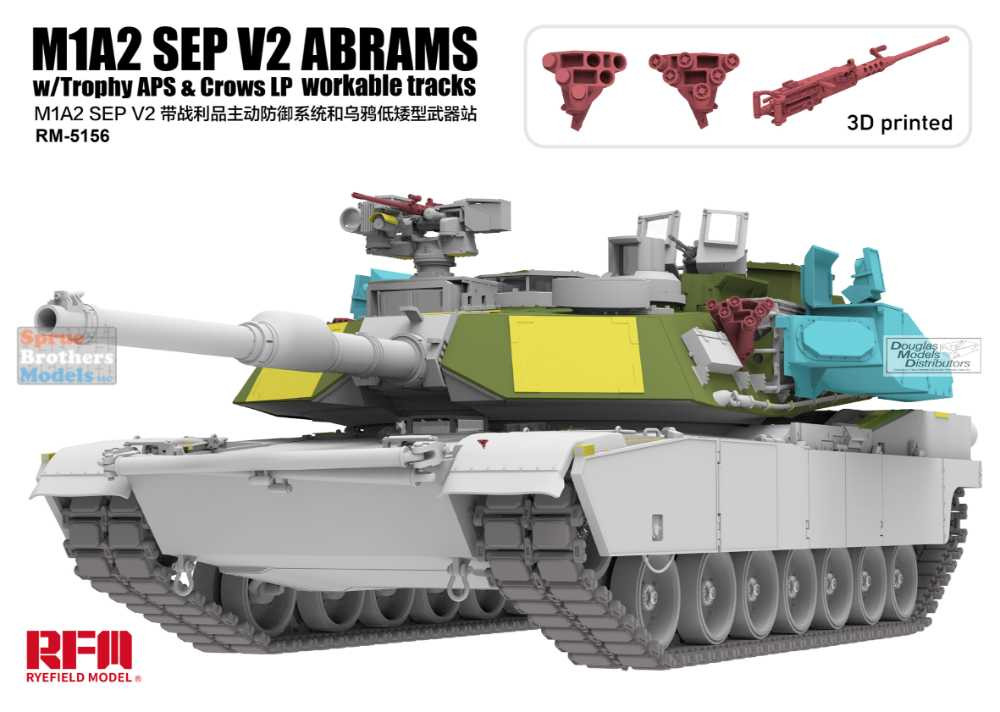 RFMRM5156 1:35 Rye Field Model M1A2 SEP V2 Abrams with Trophy APS