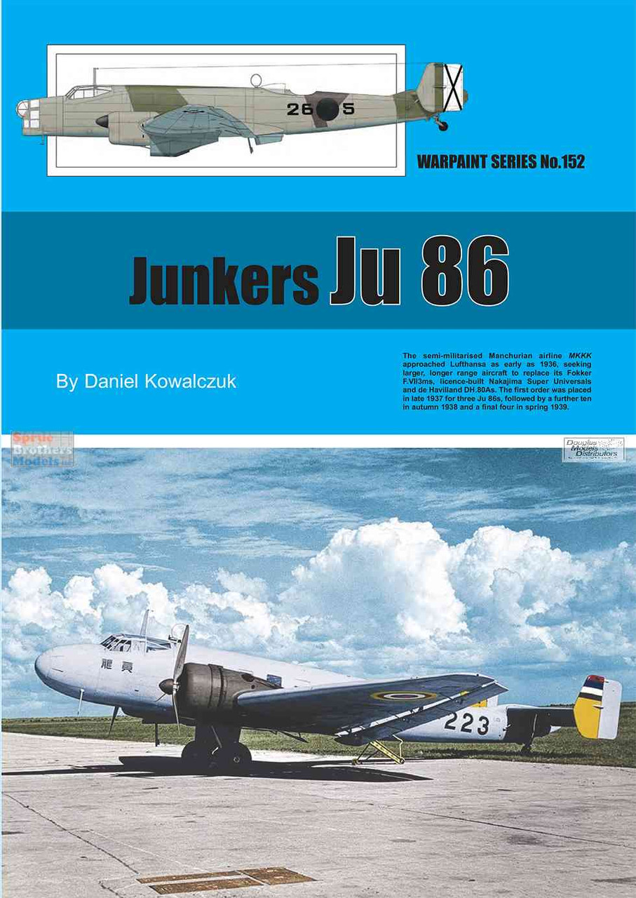 WPT152 Warpaint Books - Junkers Ju86 - Sprue Brothers Models LLC