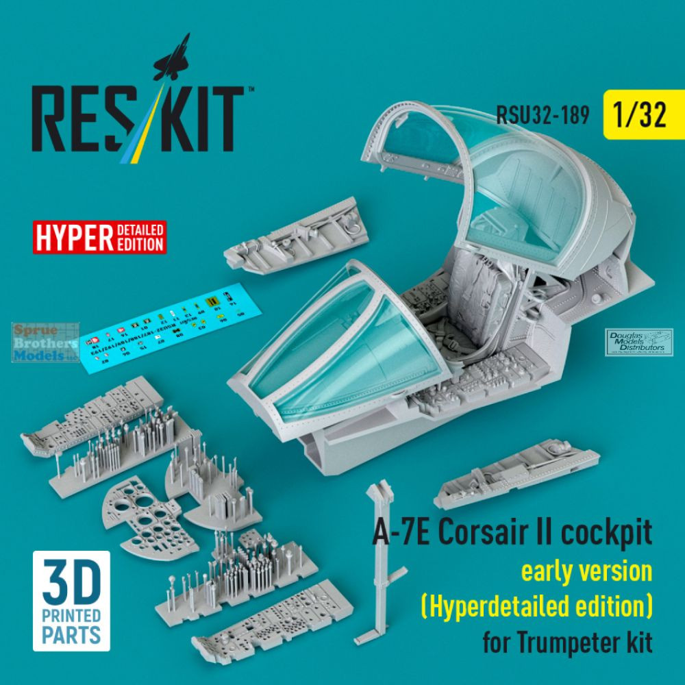 RESRSU320189U 1:32 ResKit A-7E Corsair II Early Cockpit Set