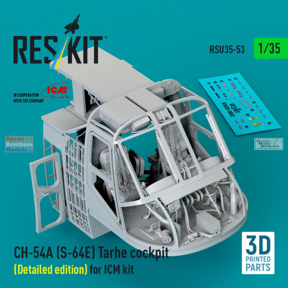 RESRSU35053U 1:35 ResKit CH-54A S-64E Tarhe Cockpit Set Advanced
