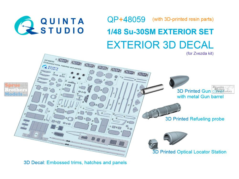 QTSQP48059R 1:48 Quinta Studio - Su-30SM Flanker Exterior Detail