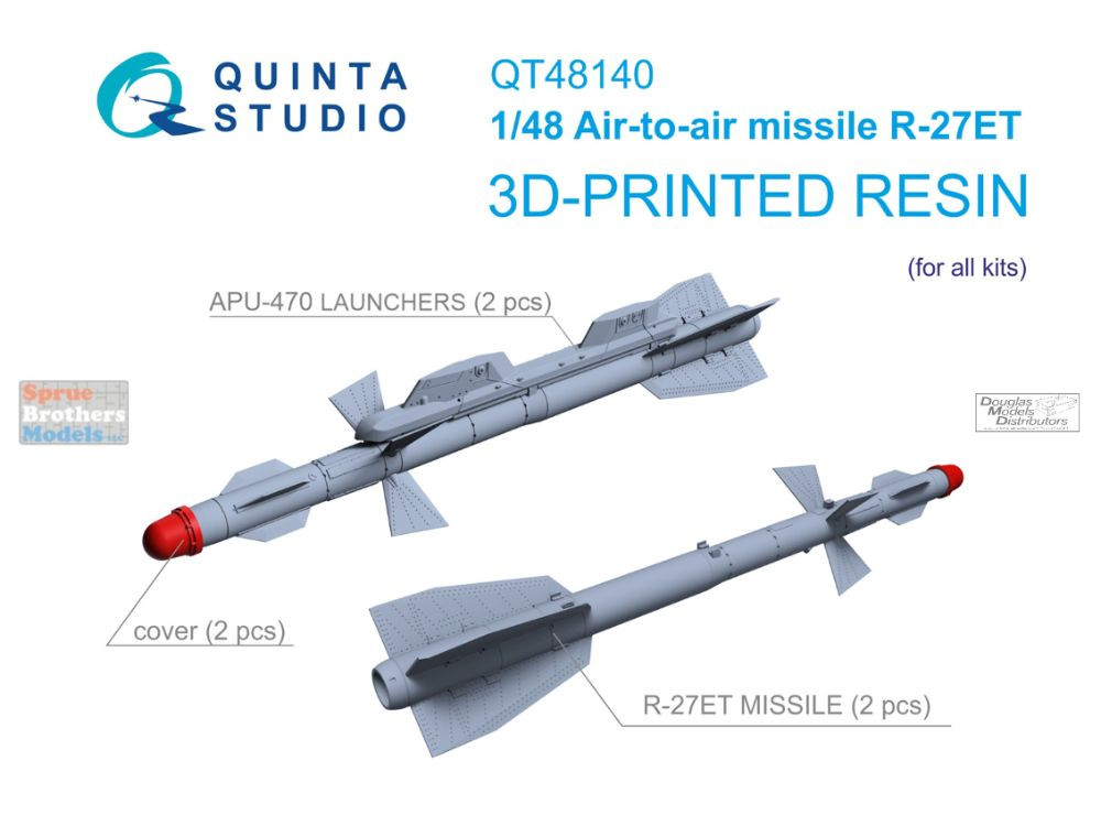 QTSQT48140 1:48 Quinta Studio R-27ET Missile Set with Launchers