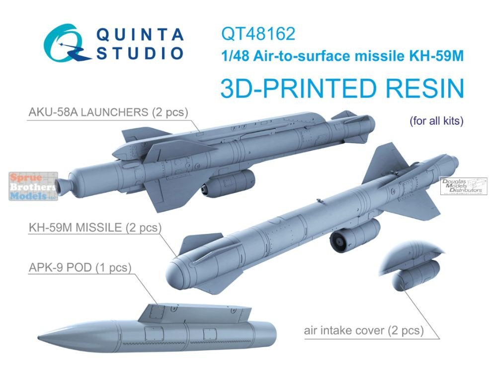 MIROS スターターキット QTSQT48162 1:48 Quinta Studio KH-59M Anti-Radar Missile Set with