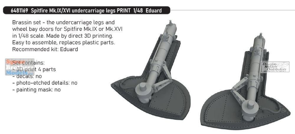 EDU6481169 1:48 Eduard Brassin - Spitfire Mk.IX/XVI Undercarriage