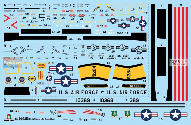 ITA91035 1:72 Italeri HH-53C Super Jolly Green Giant - Sprue