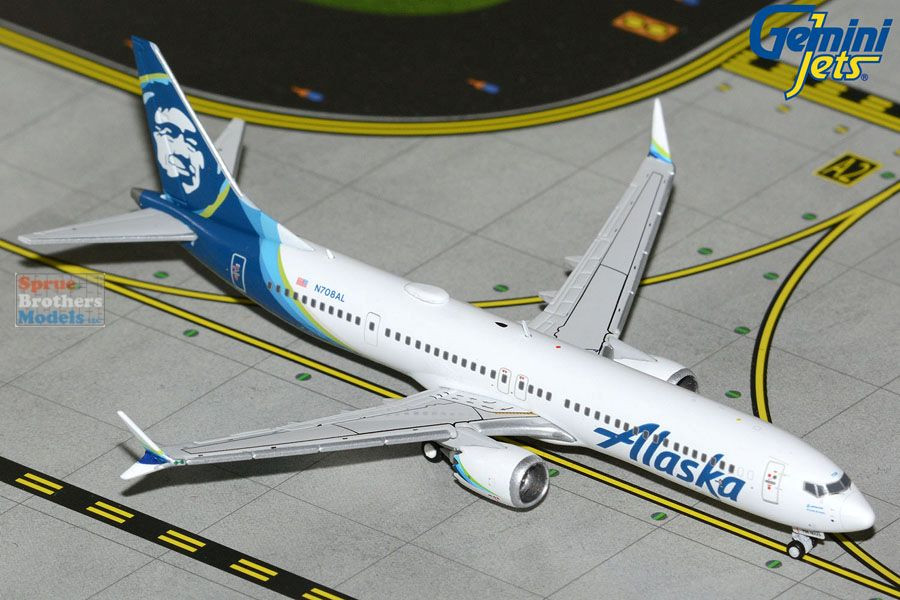 GEMGJ2393 1:400 Gemini Jets Alaska Airlines B737 Max 9 Reg #N708AL