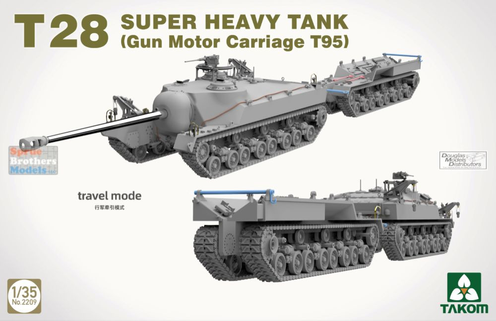 TAK02209 1:35 Takom T28 Super Heavy Tank (Gun Motor Carriage T95