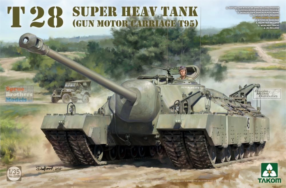 TAK02209W 1:35 Takom T28 Box (T28 Super Heavy Tank + M28A1/A2