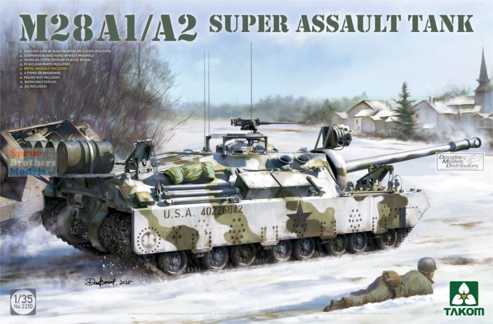 TAK02209W 1:35 Takom T28 Box (T28 Super Heavy Tank + M28A1/A2