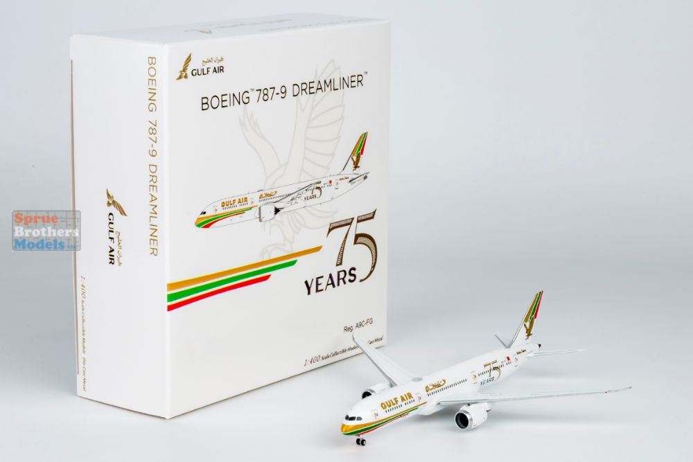 NGM55156 1:400 NG Model Gulf Air B787-9 Reg #A9C-FG '75 Years