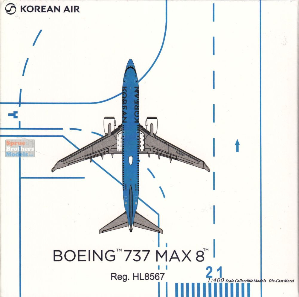 NGM88047 1:400 NG Model Korean Air B737 Max8 Reg #HL8567 (pre