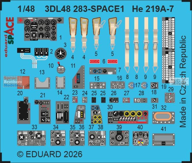 EDU3DL48283 1:48 Eduard SPACE - He219A-7 (TAM kit) - Sprue