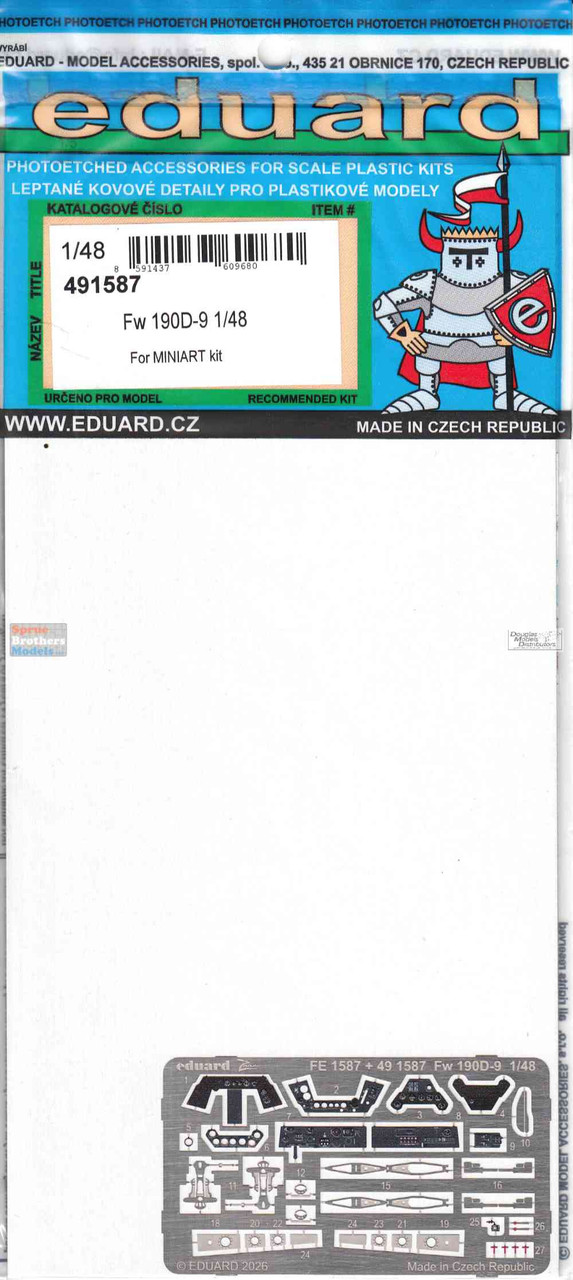 EDU491587 1:48 Eduard Color PE - Fw190D-7 Detail Set (MIA kit
