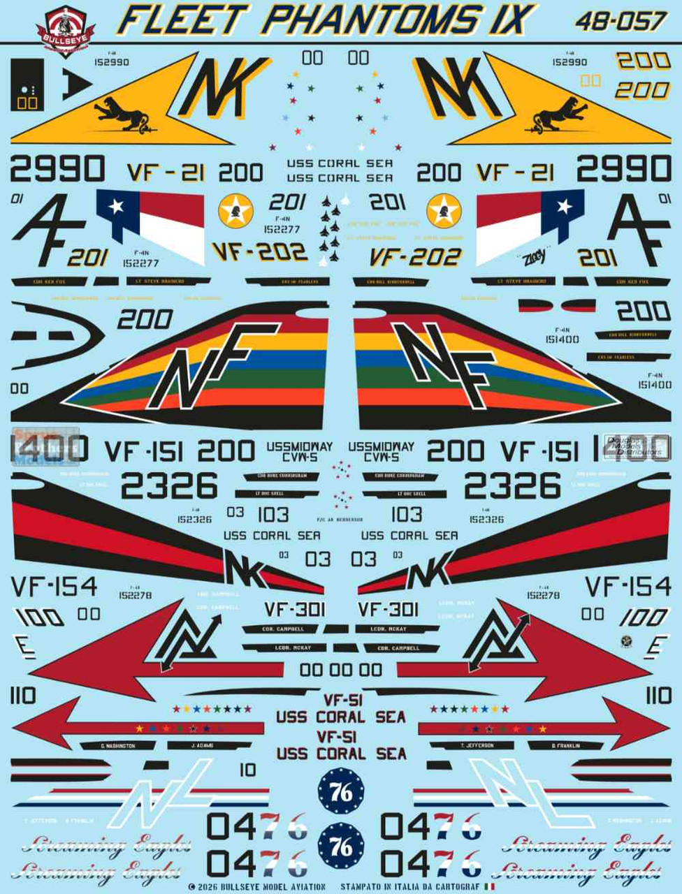 BMA48057 1:48 Bullseye Model Aviation Decals - F-4N Phantom II