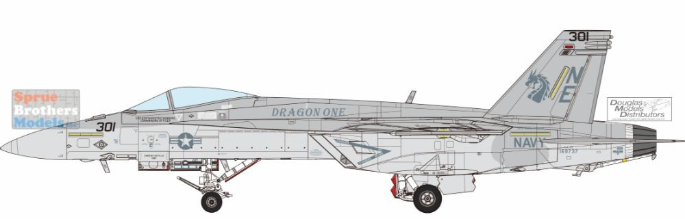 MNGLS023 1:48 Meng F-18E Super Hornet 'Golden Dragons' - Sprue