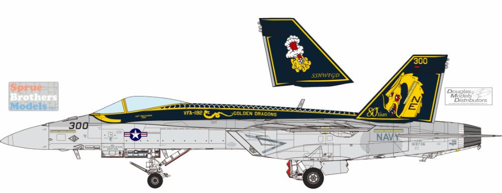 AIRCRAFT OF THE WORLD プラモデル MNGLS023 1:48 Meng F-18E Super Hornet 'Golden Dragons' - Sprue