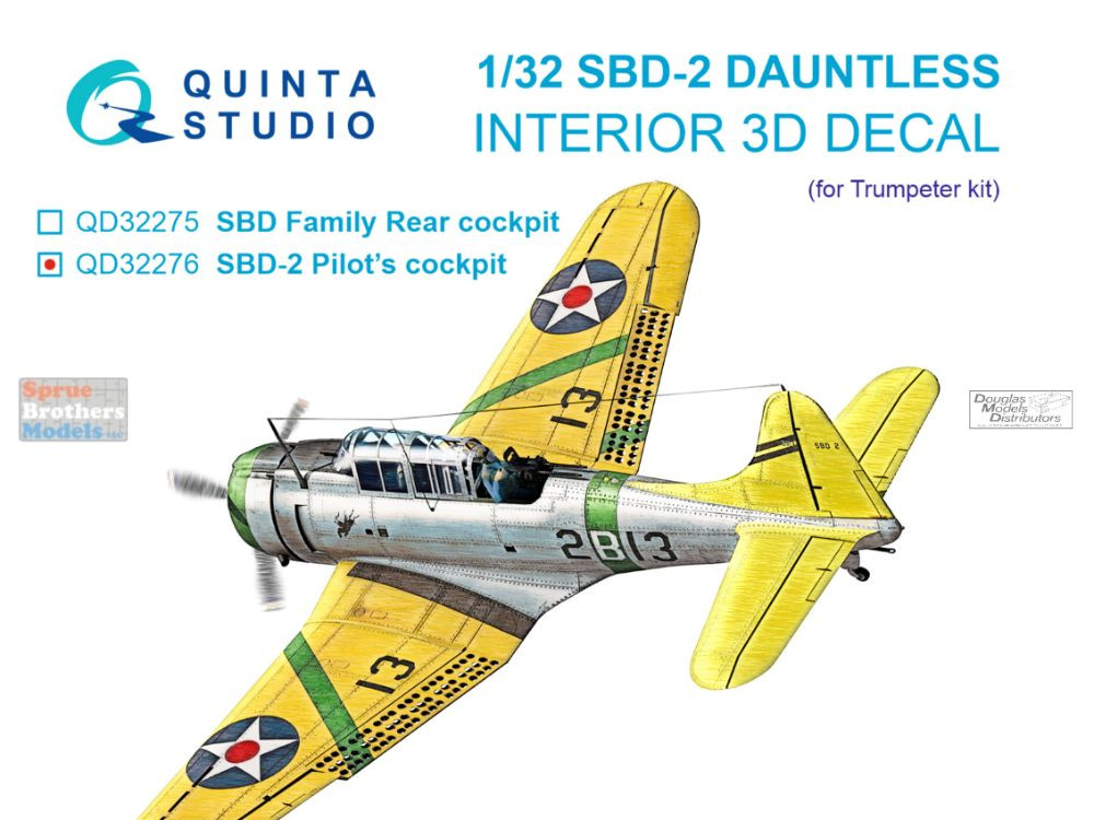 QTSQD32276 1:32 Quinta Studio 3D Decal - SBD-2 Dauntless Pilot's
