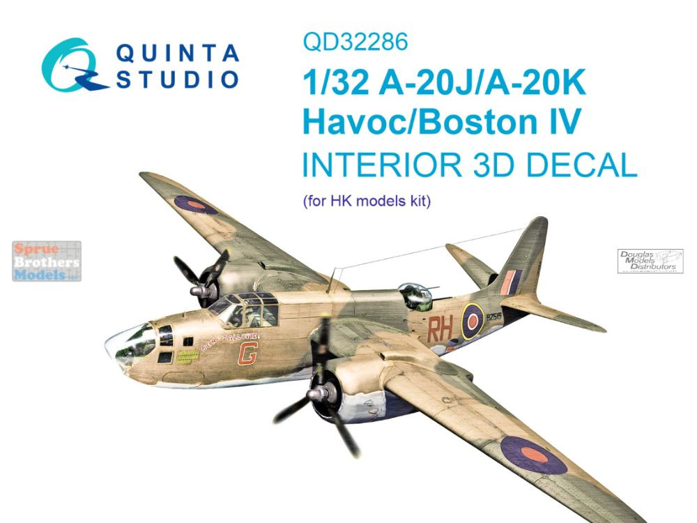 QTSQD32286 1:32 Quinta Studio 3D Decal - A-20J A-20K Havoc Boston