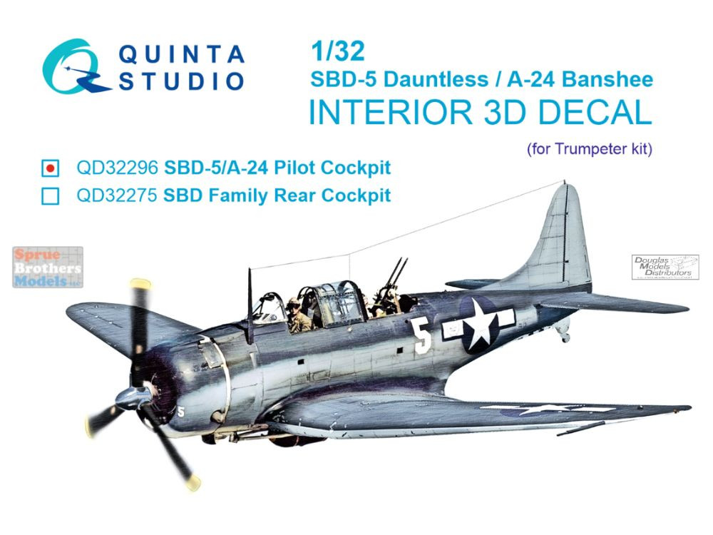QTSQD32296 1:32 Quinta Studio 3D Decal - SBD-5 Dauntless A-24