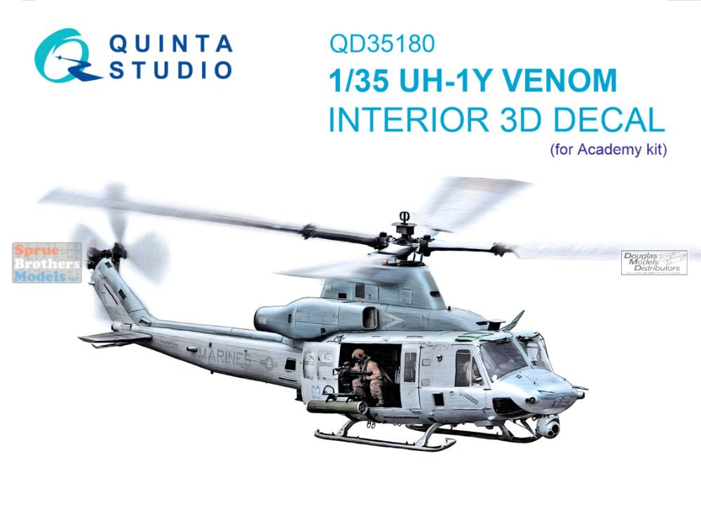 QTSQD35180 1:35 Quinta Studio 3D Decal - UH-1Y Venom (ACA kit