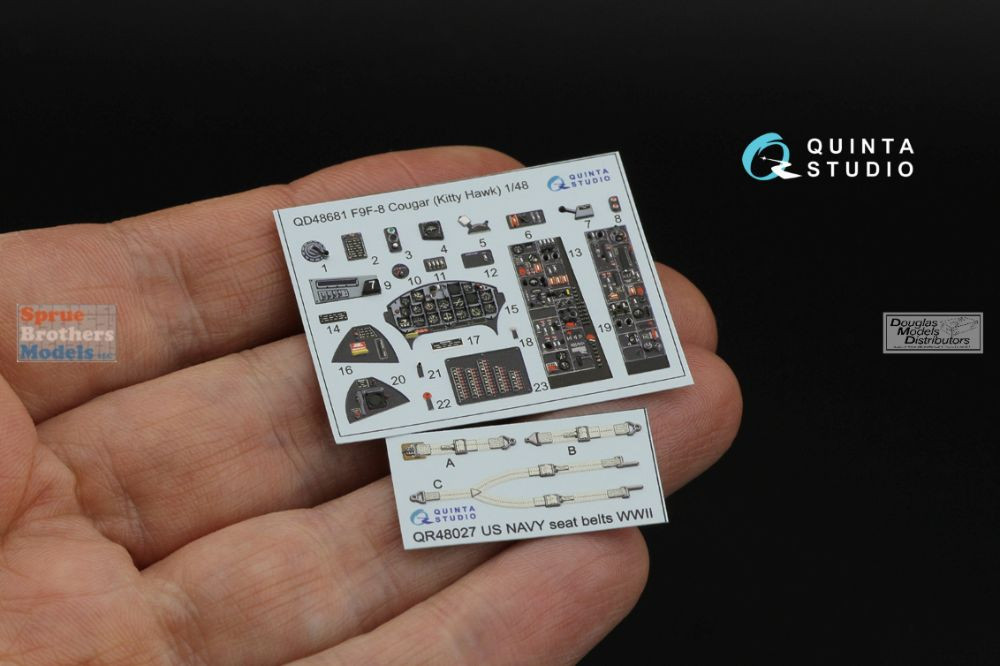 QTSQD48681 1:48 Quinta Studio 3D Decal - F9F-8 Cougar (ZIM/KTH kit