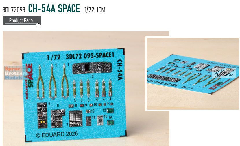 EDU3DL72093 1:72 Eduard SPACE - CH-54A Tarhe (ICM kit) - Sprue