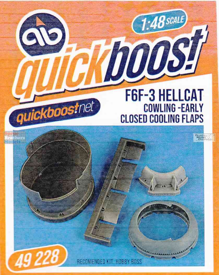 QBT49228 1:48 Quickboost F6F-3 Hellcat Cowling Late Closed Cooling