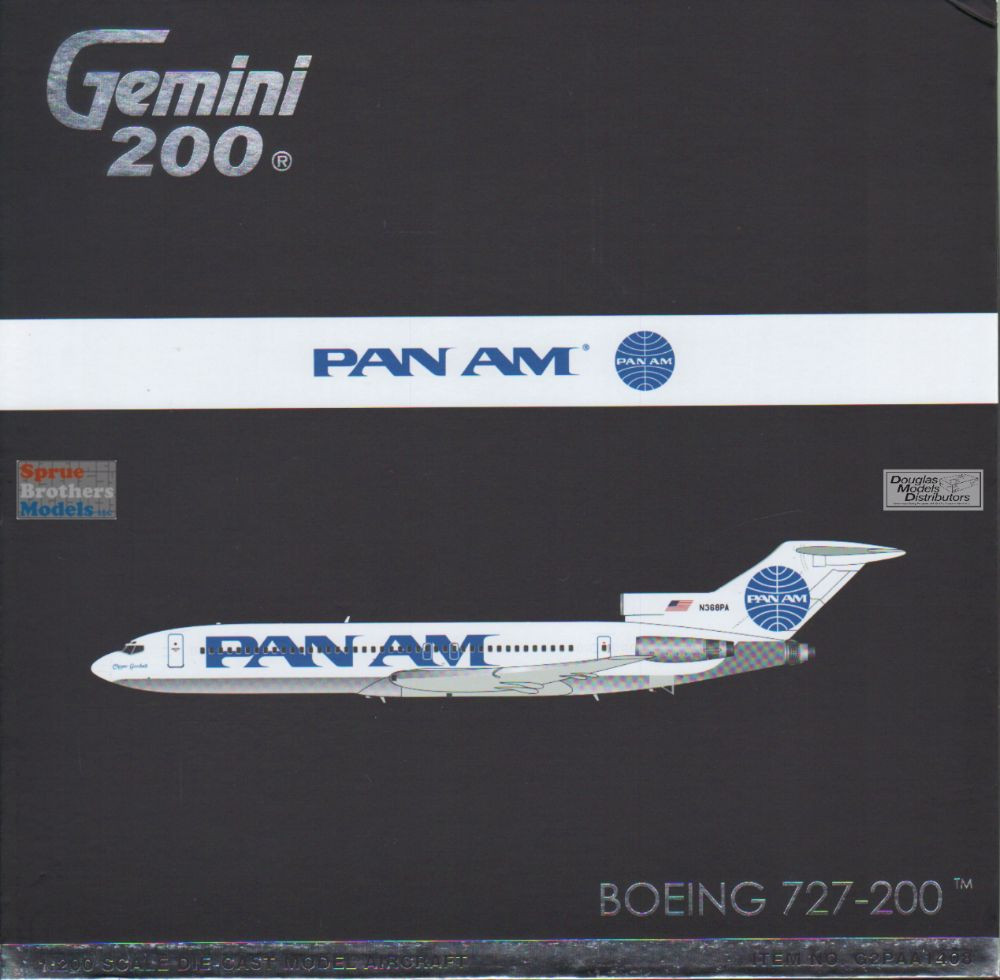 GEMG21408 1:200 Gemini Jets Pan Am B727-200 Reg #N368PA 'Clipper