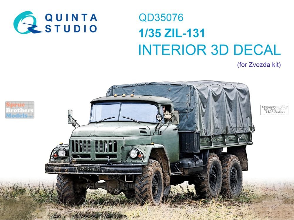 QTSQD35076 1:35 Quinta Studio 3D Decal - ZIL-131 (ZVE kit) - Sprue