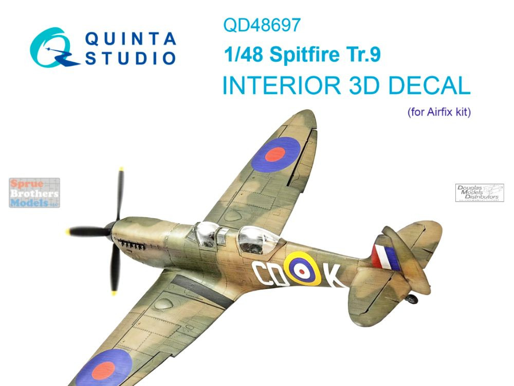 QTSQD48697 1:48 Quinta Studio 3D Decal - Spitfire TR.9 (AFX kit