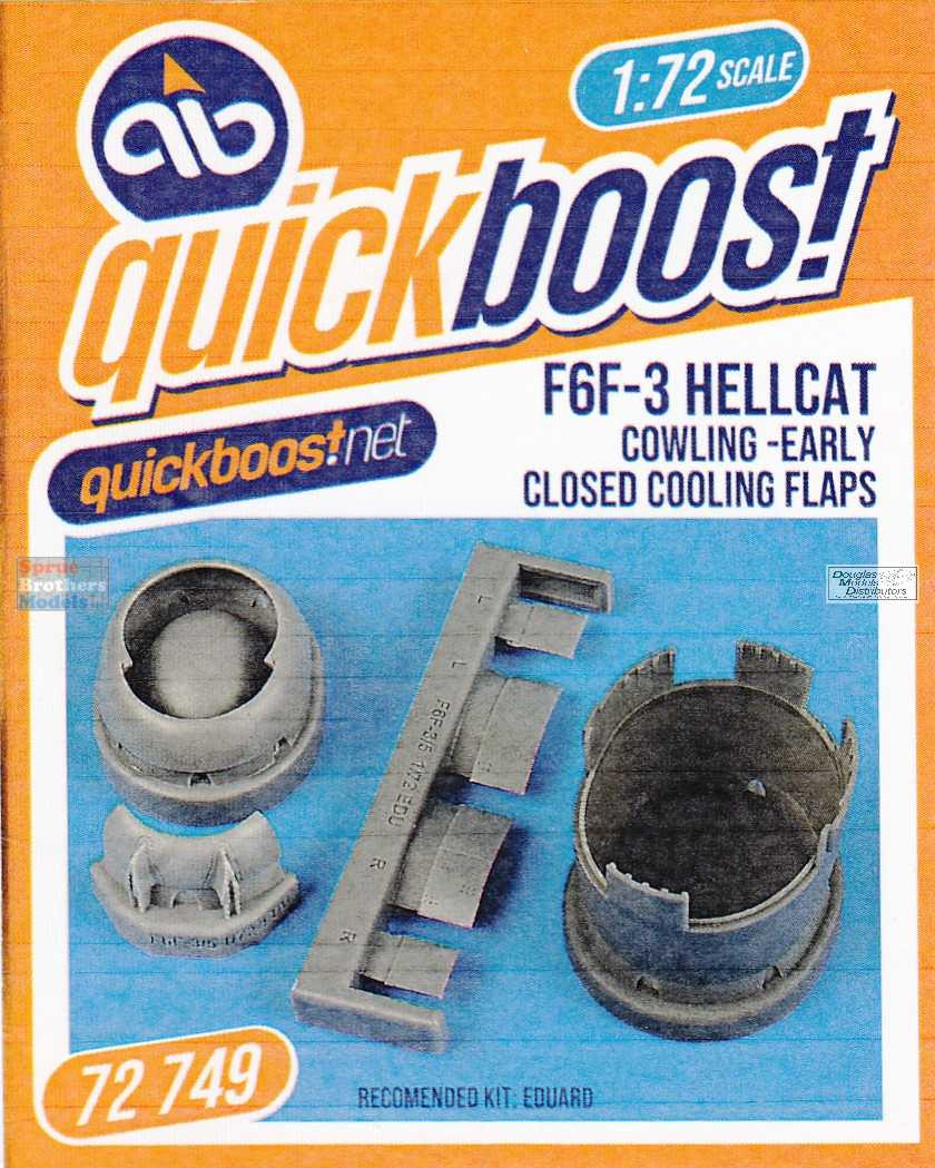 QBT72749 1:72 Quickboost F6F-3 Hellcat Cowling Early with Closed