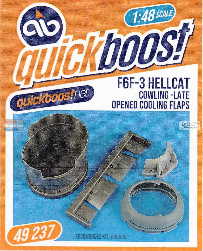 QBT49237 1:48 Quickboost F6F-3 Hellcat Cowling Late Opened Cooling
