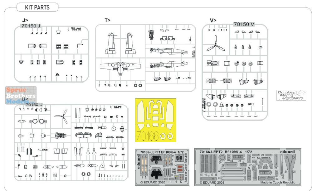 EDU70166 1:72 Eduard Bf109K-4 [ProfiPACK] - Sprue Brothers Models LLC