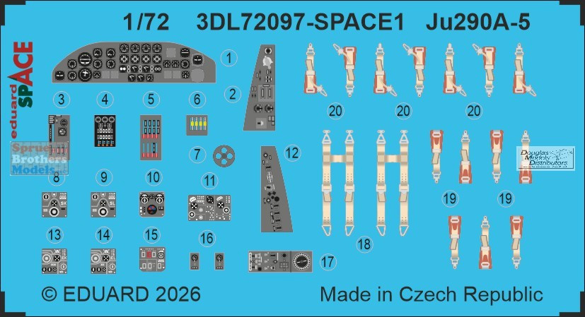 Eduard パーツセット EDU3DL72097 1:72 Eduard SPACE - Ju290A-5 (REV kit) - Sprue