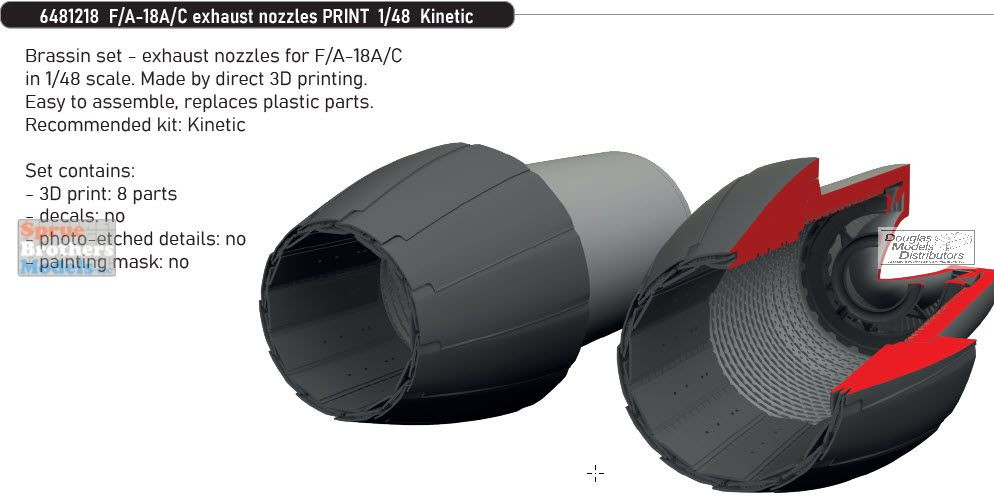 EDU6481218 1:48 Eduard Brassin - F-18A F-18C Hornet Exhaust Nozzle
