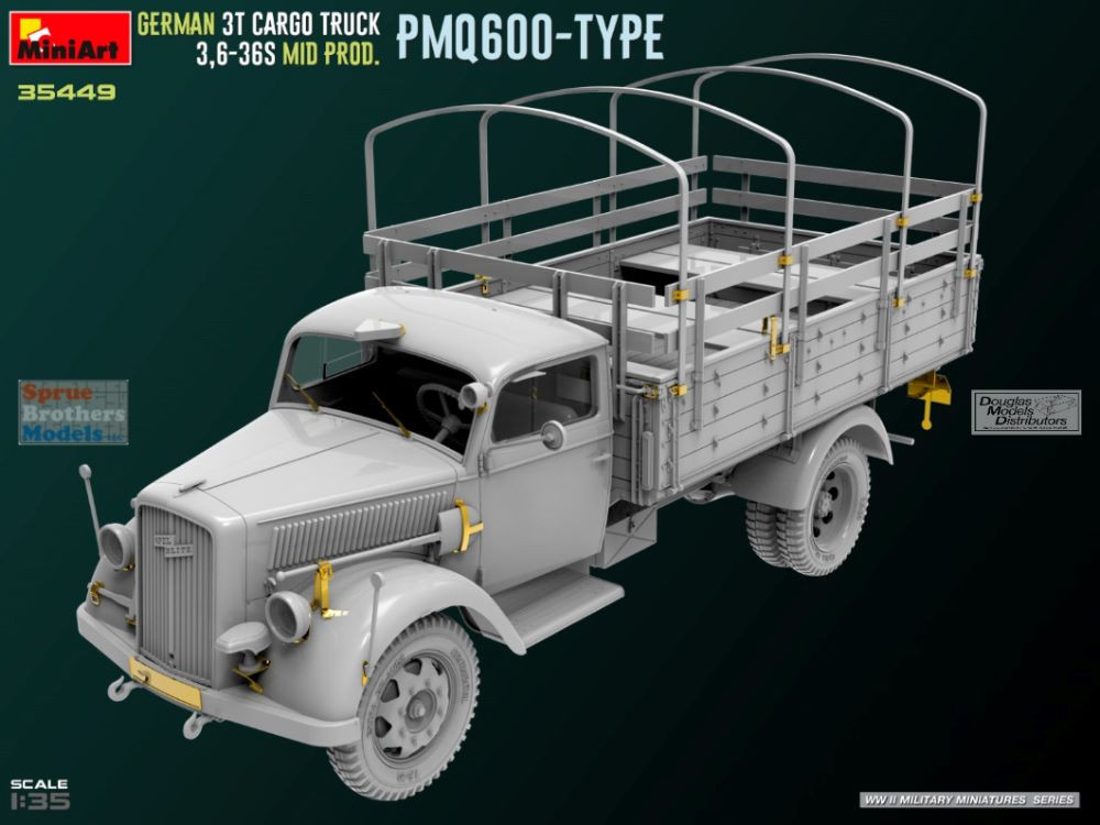 ONEMIA35449 1:35 Miniart German 3t Cargo Truck 3.6-36S Mid