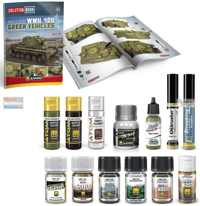 AMM7908 AMMO by Mig Solutions Box Mini - WW2 4BO Green Vehicles