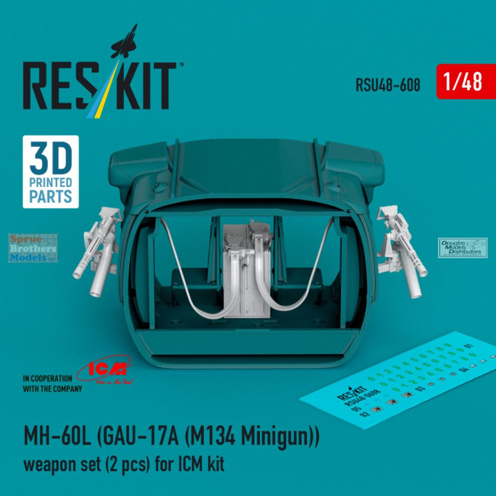 RESRSU480608U 1:48 ResKit MH-60L Blackhawk Weapons Set [M134